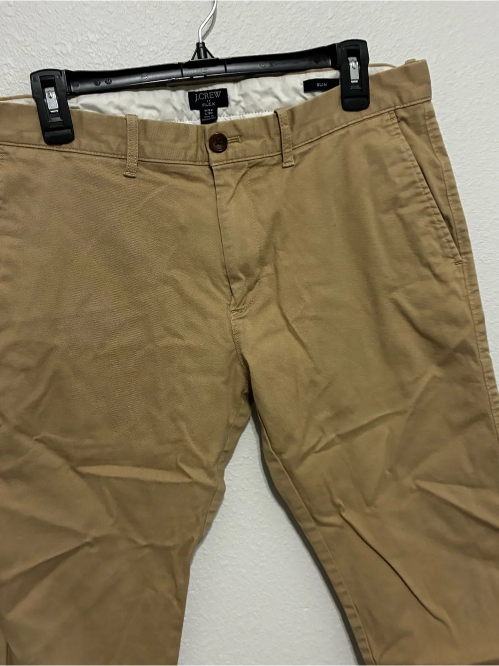 J. Crew Flex Slim Men's Khaki Chinos in Light Brown 33X30